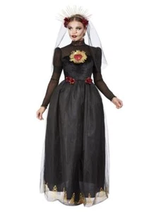 Adult Day of the Dead Deluxe Khalo Style Sacred Heart Bride Halloween Costume - Picture 1 of 6