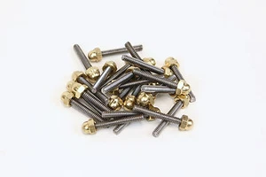 Old-Stf Harley Panhead rocker box cover brass acorn nut kit d ring hardware USA - Picture 1 of 4