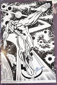 RARE~ Jack KIRBY / Signed by Joe SINNOTT Silver Surfer POSTER d - Picture 1 of 3