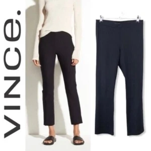 Vince Ponte Knit Straight Leg Pull On Stretch Crop Pants Size L Black - Picture 1 of 11