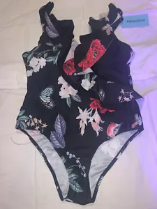 Nuevo con etiquetas Traje de baño para mujer talla grande negro flor Adisputent d - Imagen 1 de 2