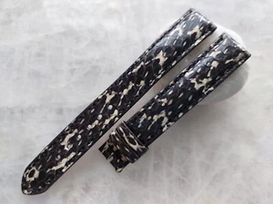 BIG WRIST 18mm/16mm Python Print Leather Watch Strap Band - Black - Picture 1 of 1
