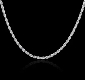 Sterlingsilber diamantgeschliffene Seilkette Halskette 2 mm 925 Sterlingsilber gestempelt - Bild 1 von 11