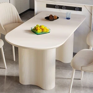 55" White Dining Table, Modern Kitchen Table for Kitchen Bar Living Room - Picture 1 of 17