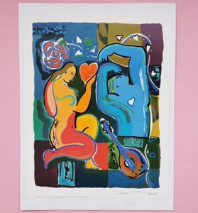 1992 HELEN MANNING Music Of Love signed art screenprint serigraphy print vintage - Picture 1 of 7