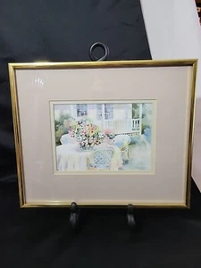 'The Cottage' Signed By J. H. Kamikusa 1991 Watercolor Floral Print - Picture 1 of 13