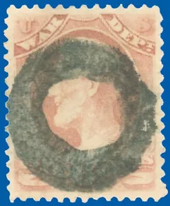US Scott #O86 6¢ WAR DEPARTMENT OFFICIAL, Thick S.O.N. "DONUT" Fancy Cancel! - Picture 1 of 1