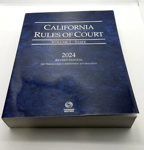 CALIFORNIA Rules Of Court (Volumes I & II) 2024 Revised Edition Free Shipping - Picture 1 of 8