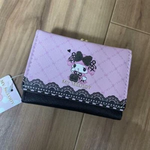 Sanrio My Melody Compact tri-fold Wallet Midnight Melokuro Avail Limited Japan - Foto 1 di 11
