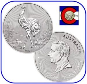 2024 Australia Emu Mother & Baby 10 oz Silver Coin Next Generation in capsule - Picture 1 of 3
