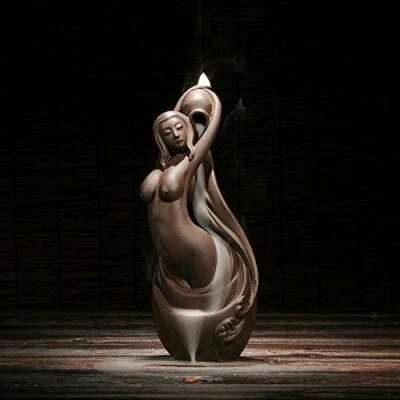 Bathing Lady Waterfall Backflow Incense Burner With Free 48 Cones — 第 1/3 张图片