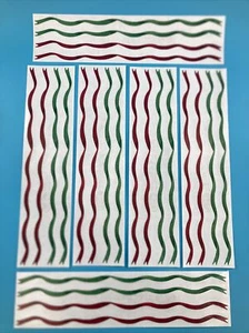 NEW Lot/ 6 Creative Memories Red/Green Ribbon Border Stickers - Picture 1 of 2