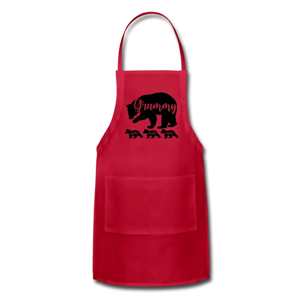Personalized Grammy Bear Apron With Kids Names - Grammy Apron - Grammy Gift - Image 1 of 1