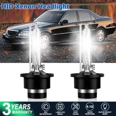 For Acura RL 1999-2012 D2S LED Headlight Bulbs Conversion Kit 6000K White - Image 1 of 4