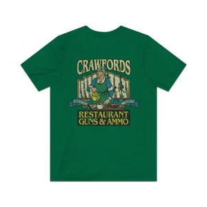 T-shirt uomo Crawfords Restaurant, Guns & Ammo 1980 vintage - Foto 1 di 42