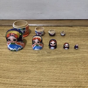 5 x Piece Colourful Russian Nesting Doll Matryoshka - 13cm - Picture 1 of 5