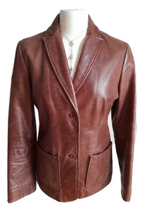 GAP Lederjacke Damen Gr. 36-38, Nougat, Blazer, einreiher - Bild 1 von 6