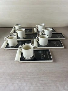 7 Susie Cooper Porcelain Art Deco Cocktail Trays Crown Works Black/white rare! - Picture 1 of 18