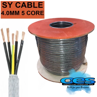 SY 4.0MM 5 CORE STEEL BRAIDED MULTICORE CONTROL FLEXIBLE CABLE SOLD PER METRE - Image 1 of 2