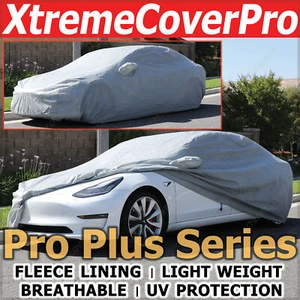 2018 2019 2020 2021 2022 TESLA MODEL 3 BREATHABLE CAR COVER W/Fleece Dark Gray - Bild 1 von 12