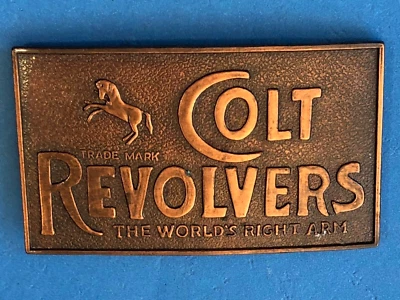 Vintage Colt Revolvers Belt Buckle  Chicago The World’s Right Arm - Image 1 of 2