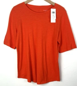 T-shirt Eileen Fisher Red Slubby in jersey di cotone biologico Petite PM - Foto 1 di 6