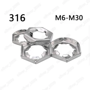 316 Stainless Steel DIN7967 Self Locking Counter Nuts M6 M8 M10 M12 M16 M20 M30 - Picture 1 of 6