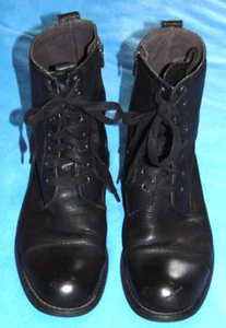 JOHN VARVATOS SCHWARZ LEDER KAMPFSTIEFEL Gr. 12 - Bild 1 von 10