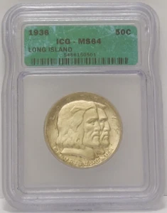 1936 U.S. HALF DOLLAR LONG ISLAND ICG MS 64 - Picture 1 of 5