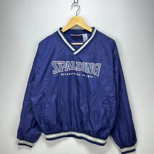 Vintage 90s Spalding Athletics Windbreaker Pullover Jacket Large - Picture 1 of 9