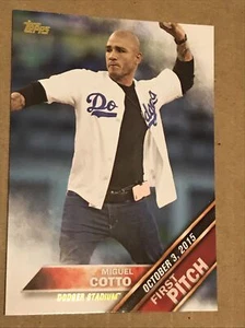 Miguel Cotto 2016 Topps Boxing Card First Pitch Los Angeles Dodger Stadium Boxer - Picture 1 of 2