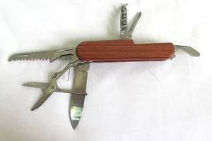 7355 PROUD AUSTRALIAN PERSONALISED WOODEN POCKET KNIFE MULTI TOOL WITH 10 TOOLS - Picture 1 of 4