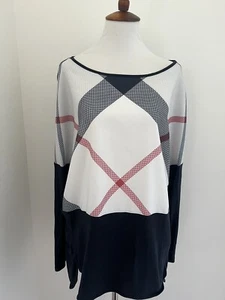 Barbour Boat Neck Women's Size 8 Long Sleeve Glenrothes Summer Tartan Tunic Top - Picture 1 of 7