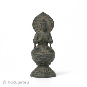 [Tief reduziert] 7 cm Metallstatuette von Mahāsthāmaprāpta, altbronzefarben - Bild 1 von 5