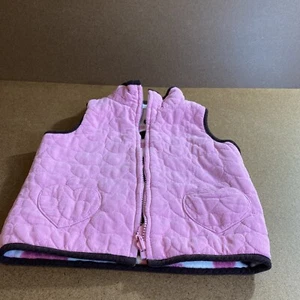 Avon Canada Corduroy and Fleece Reversible Vest Size 6-6x Pink Hearts - Picture 1 of 11