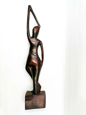 Mesa Madera Niña Estatua Sombra Talla Figura Escultura Mano Hogar Decoración Oficina Foto 1 de 4