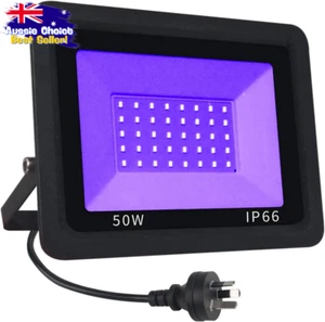 Black Light 50W UV Floodlight IP66 Waterproof LED AU Plug Party Stage - Picture 1 of 12