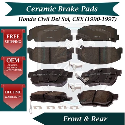 Kit de pastillas de freno de cerámica delanteras y traseras ACDelco OEM para Honda 1990-1997 9 años de garantía Foto 1 de 4