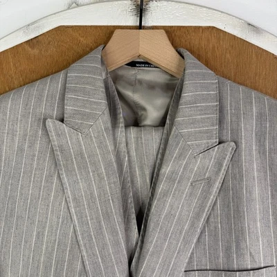 Traje Lauren Ralph Lauren Para Hombre 38R Tostado Tiza 2 Botones 3 Piezas 100% Lino Delgado Foto 1 de 4