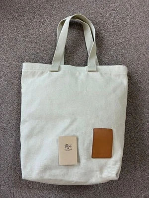 Bolso de Mano Il Bisonte de Lona Naturale Sin Usar Cuero Casi Como Nuevo Logo Regalo Foto 1 de 4