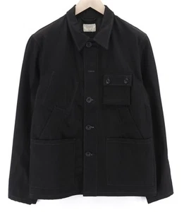 NUDIE JEANS 81715 Men Jacket M Polo Neck Black Unlined Organic Cotton Black Pock - Picture 1 of 10