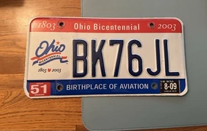 OHIO State 2003 Bicentennial License Plate BK76JL - Picture 1 of 1