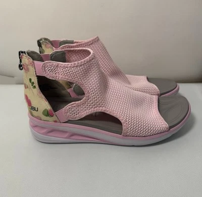 Sandalia al Tobillo JBU Sport Nanette Cuña Rosa Floral Malla Verano Comodidad Informal 9.5M Foto 1 de 4