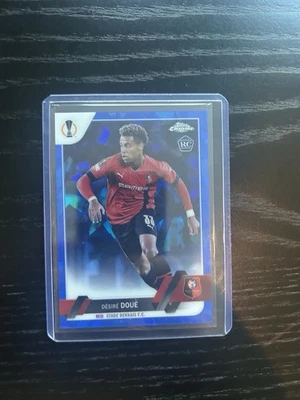 2023 Topps Chrome Sapphire UEFA Desire Doue #48 RC Rookie - Image 1 of 2