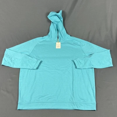 Peter Millar Golf Pullover Hoodie Crown Sport Pine Large SRFBD Blue MSRP $140 - Image 1 of 4