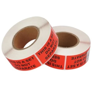 10 Roll of 500 1X2 This Is a Set Do Not Separate FBA Shipping Packing Labels Red - Imagen 1 de 7