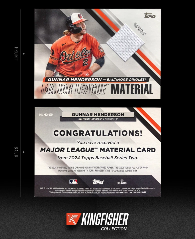Gunnar Henderson 2024 Topps  Major League Material #MLM2-GH Baltimore Orioles - Image 1 of 1
