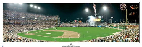 San Francisco Giants Barry Bonds 600th Home Run Unframed Panoramic Poster #2023 Cover