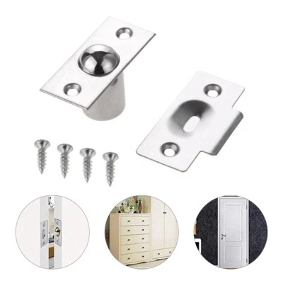 1PC Door Catch Silver Stainless Steel Kitchen Cabinets Swinging Doors Ball Catch - Image 1 of 4