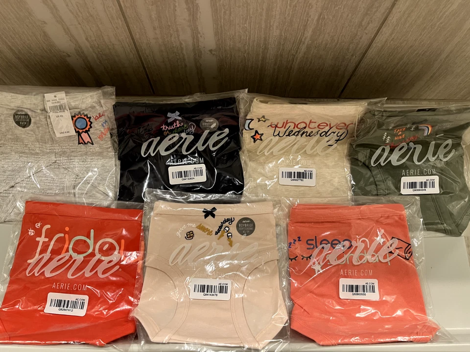 NEW Aerie 7pc Boyshort Panties- 7 Days of the Week- Women’s Size XS - Image 1 of 4